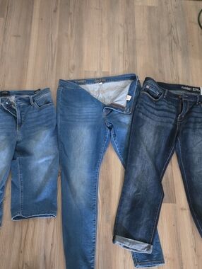 Three Pairs of Blue Denim Jeans - Assorted Washes